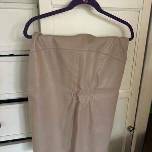 Zara Cream Leather Skirt